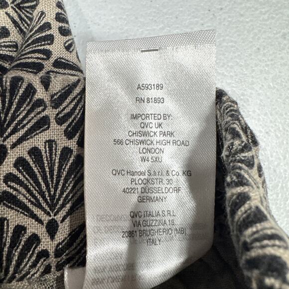 Isaac Mizrahi Bridgehampton Linen Blend Pants Fringe Hem Brown Black Sz 2 Boho - Picture 12 of 13